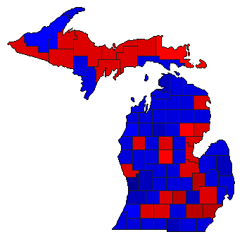 2002 Michigan County Map of General Election Results for Governor