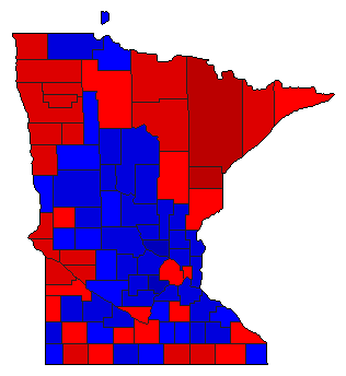 2002 Minnesota County Map of General Election Results for Secretary of State
