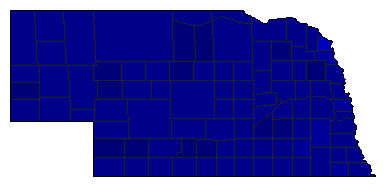 2002 Nebraska County Map of General Election Results for Senator