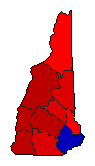 2002 New Hampshire County Map of Democratic Primary Election Results for Governor