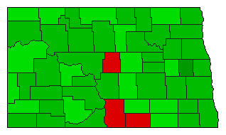2002 North Dakota County Map of General Election Results for Initiative