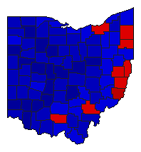 2002 Ohio County Map of General Election Results for Secretary of State