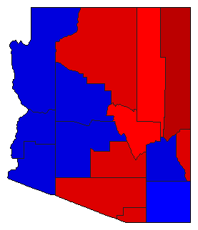 2002 Arizona County Map of General Election Results for Secretary of State