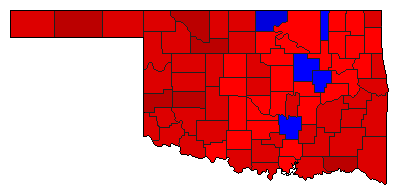 2002 Oklahoma County Map of Democratic Primary Election Results for Senator