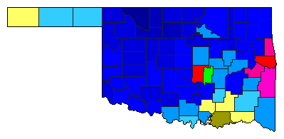 2002 Oklahoma County Map of Democratic Primary Election Results for Governor