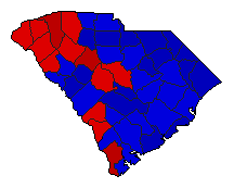 2002 South Carolina County Map of Republican Runoff Election Results for Lt. Governor