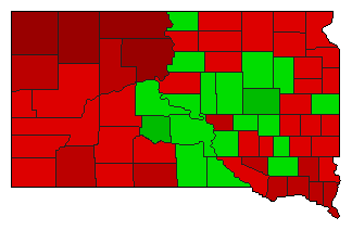 2002 South Dakota County Map of Open Primary Election Results for Referendum