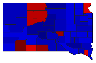 2002 South Dakota County Map of General Election Results for State Treasurer