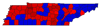 2002 Tennessee County Map of General Election Results for Governor