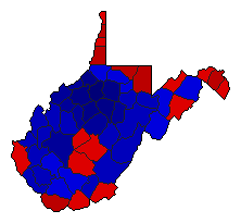 2002 West Virginia County Map of Republican Primary Election Results for Senator