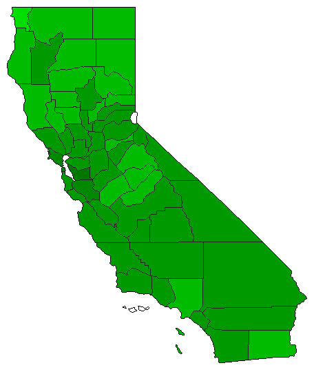 2002 California County Map of General Election Results for Referendum
