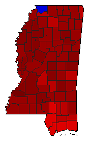 2003 Mississippi County Map of General Election Results for Insurance Commissioner