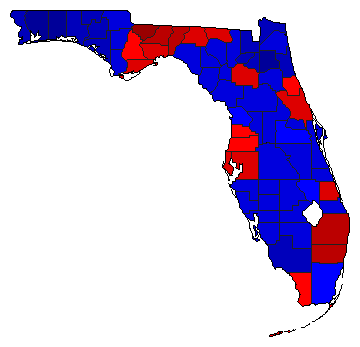 2004 Florida County Map of General Election Results for Senator