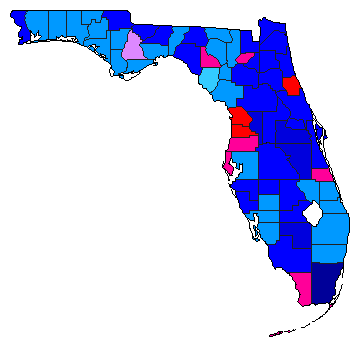 2004 Florida County Map of Republican Primary Election Results for Senator