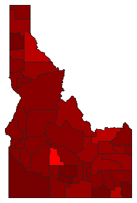 2004 Idaho County Map of Democratic Primary Election Results for President