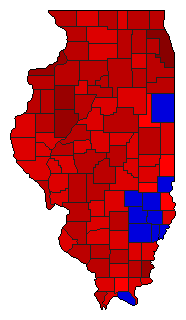 2004 Illinois County Map of General Election Results for Senator