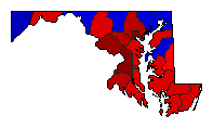 2004 Maryland County Map of General Election Results for Senator