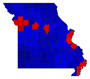 2004 Missouri County Map of General Election Results for Governor