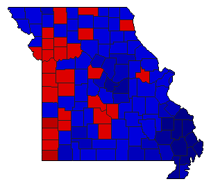 2004 Missouri County Map of Republican Primary Election Results for Lt. Governor