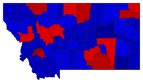 2004 Montana County Map of General Election Results for Secretary of State