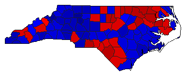 2004 North Carolina County Map of General Election Results for Senator