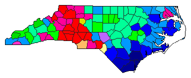 2004 North Carolina County Map of Republican Primary Election Results for Governor