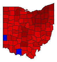 2004 Ohio County Map of Democratic Primary Election Results for Senator