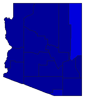2004 Arizona County Map of General Election Results for Senator