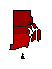 2004 Rhode Island County Map of Democratic Primary Election Results for President