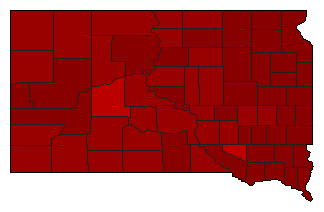 2004 South Dakota County Map of Democratic Primary Election Results for President