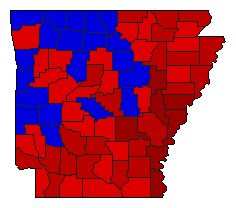 2004 Arkansas County Map of General Election Results for Senator
