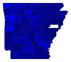 2004 Arkansas County Map of Republican Primary Election Results for Senator