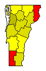 2004 Vermont County Map of Democratic Primary Election Results for President