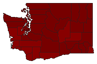 2004 Washington County Map of Democratic Primary Election Results for Senator