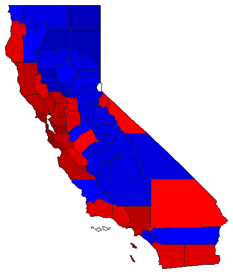 2004 California County Map of General Election Results for Senator