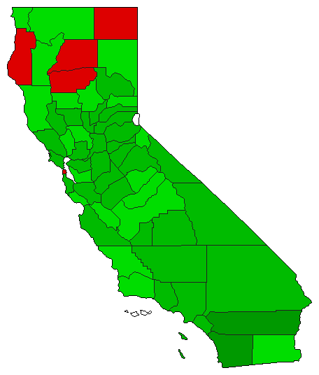2004 California County Map of Open Primary Election Results for Initiative