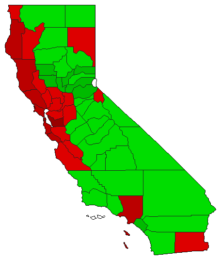 2005 California County Map of Special Election Results for Initiative