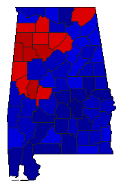 2006 Alabama County Map of Republican Primary Election Results for Governor