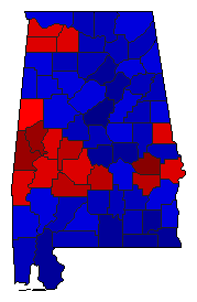 2006 Alabama County Map of General Election Results for State Treasurer