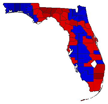 2006 Florida County Map of General Election Results for State Treasurer