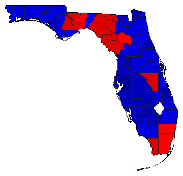 2006 Florida County Map of Republican Primary Election Results for State Treasurer