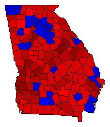 2006 Georgia County Map of General Election Results for Agriculture Commissioner