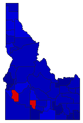 2006 Idaho County Map of Republican Primary Election Results for Controller