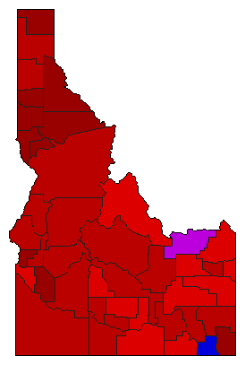 2006 Idaho County Map of Democratic Primary Election Results for Lt. Governor