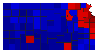 2006 Kansas County Map of Democratic Primary Election Results for Secretary of State