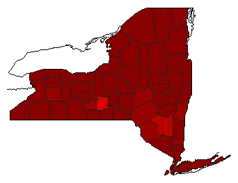2006 New York County Map of Democratic Primary Election Results for Senator