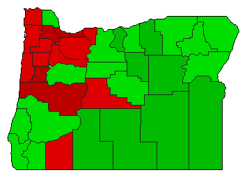 2006 Oregon County Map of General Election Results for Initiative