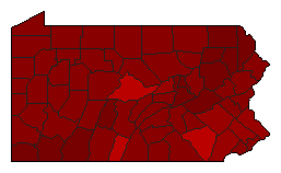 2006 Pennsylvania County Map of Democratic Primary Election Results for Senator