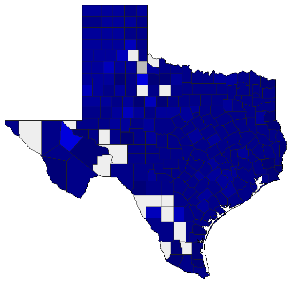 2006 Texas County Map of Republican Primary Election Results for Governor