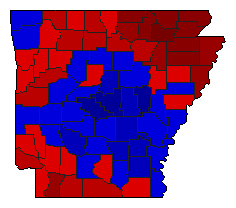 2006 Arkansas County Map of Democratic Runoff Election Results for Attorney General